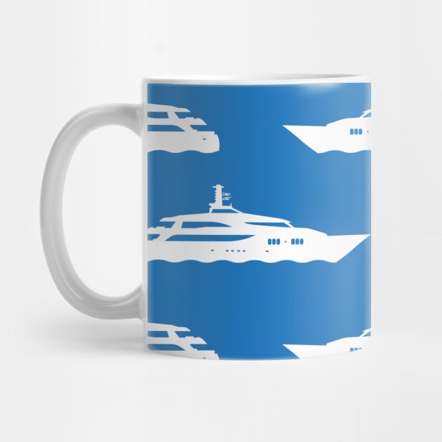 Blue Yacht Print by NewburyBoutique